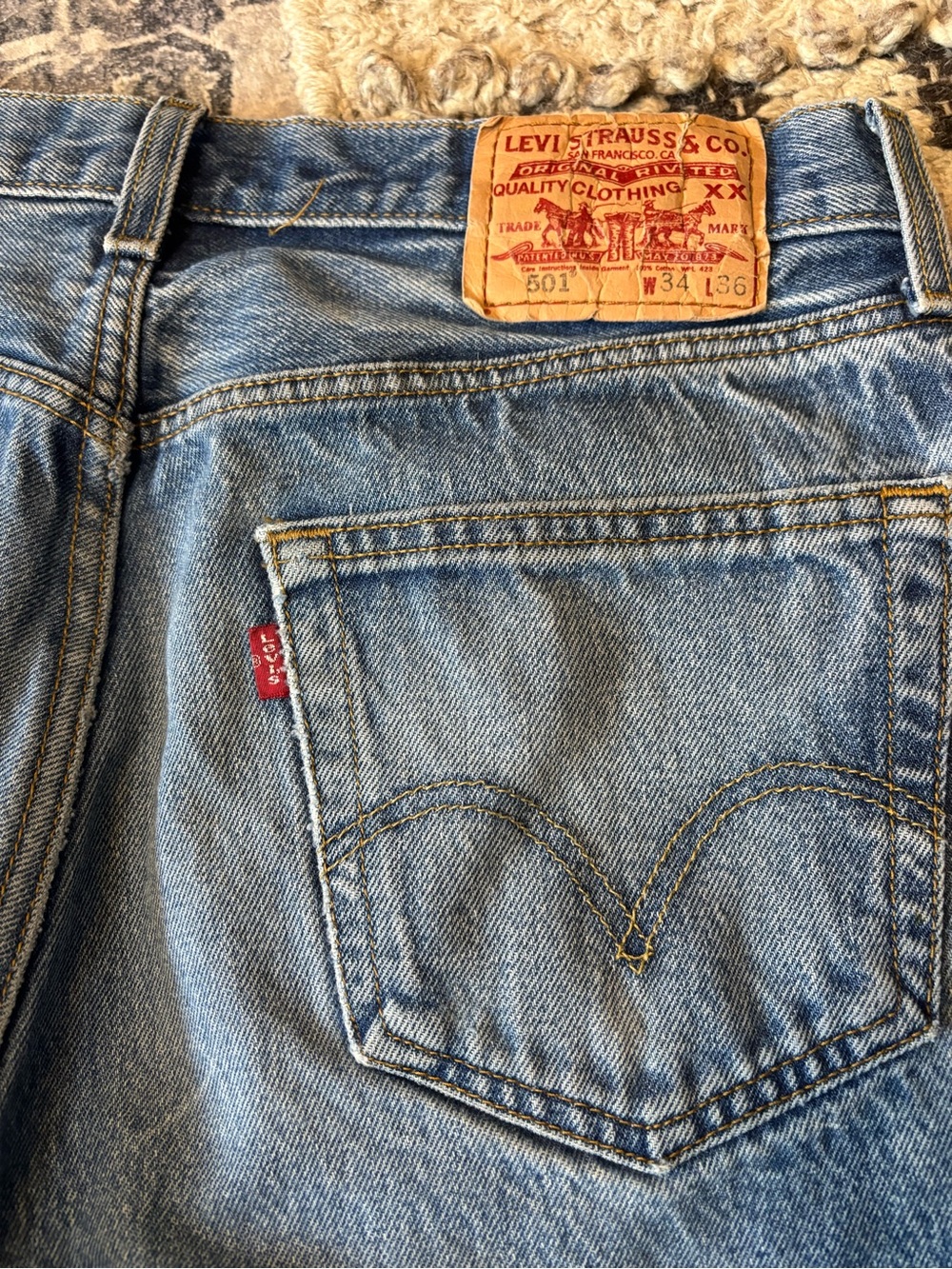 Vintage Levi’s 1990s–Early 2000s Levi’s 501 Hand-Painted Jeans - Picture 9 of 13